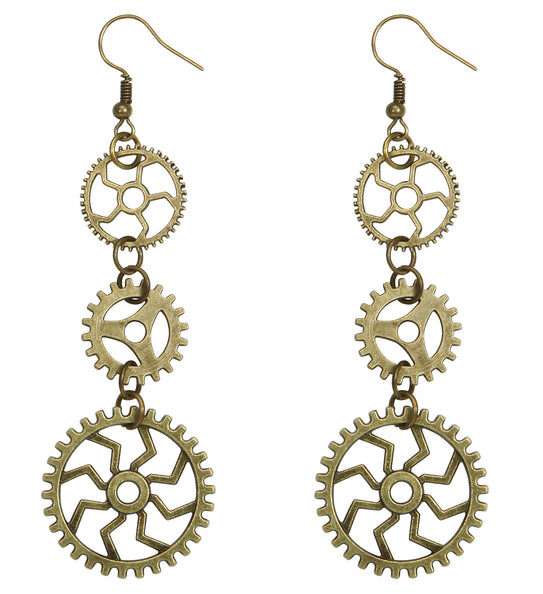 Widmann SRL Steampunk oorbellen tandwielen