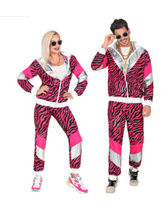 Widmann SRL Trainingspak tijger neon roze jaren 80