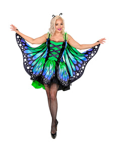 Widmann SRL Vlinder kostuum blauw groen