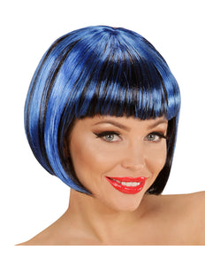 Widmann SRL Zwart blauwe boblijn pruiken