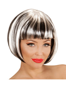 Widmann SRL Zwart witte boblijn pruiken