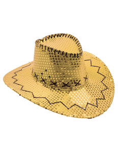 Funny Fashion Cowboyhoed pailletten goud