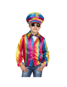 Funny Fashion Disco shirt Stijn regenboogkleuren