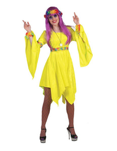 Funny Fashion Gele hippie jurkjes voor feestjes