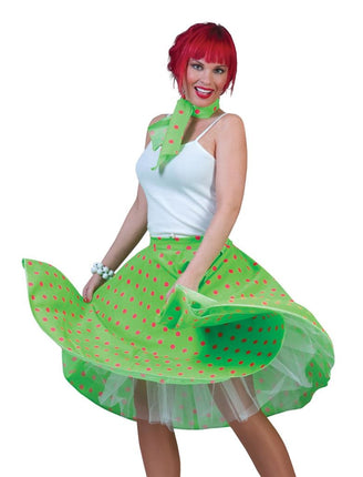 Funny Fashion Groen rock & roll rokje met stippen