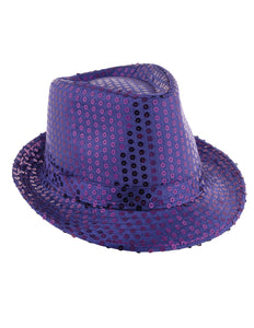 Funny Fashion Paars gleufhoed met pailletten