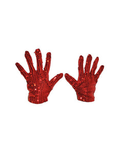 Funny Fashion Rode glitter handschoenen met pailletten