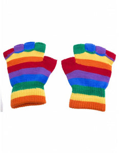 Funny Fashion Vingerloze regenboog handschoenen