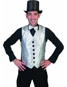 Funny Fashion Zilver glitter vestje heren