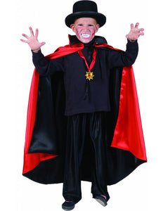 Funny Fashion Zwart rode cape dubbelzijdig kind