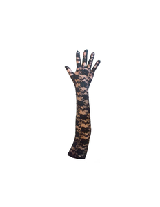 Funny Fashion Zwarte kanten handschoenen 45cm