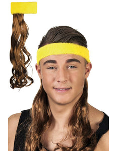 PartyXplosion Hoofdband geel met bruine haren