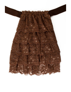 PartyXplosion Jabot kant luxe bruin