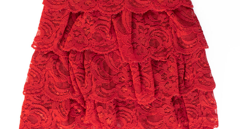 PartyXplosion Jabot kant luxe rood