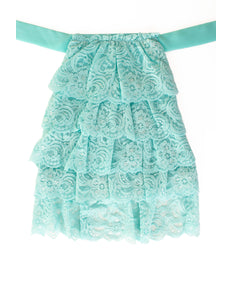PartyXplosion Jabot kant luxe turquoise