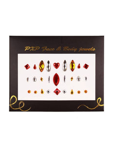 PartyXplosion Plak juwelen rood-goud-zilver