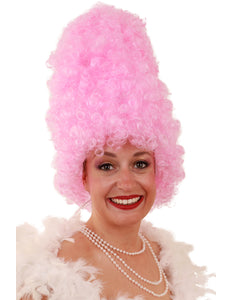 PartyXplosion Pruik Curly hoog roze