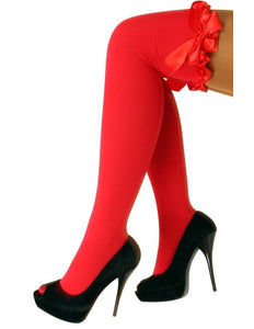 PartyXplosion Rode kniekousen met rode strik Britney