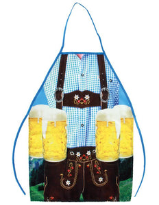 PartyXplosion Schort Oktoberfest lederhose en bierpullen man