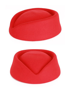 PartyXplosion Stewardess hoed wolvilt rood