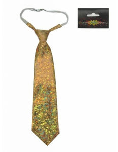 PartyXplosion Stropdas goud hologram