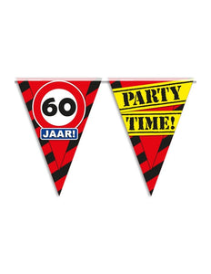 PartyXplosion Vlaggenlijn 60 jaar PARTYTIME 10 meter