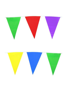PartyXplosion Vlaggenlijn assorti kleuren 10 meter