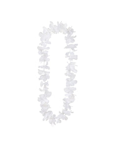 PartyXplosion Witte Hawaii krans slinger