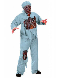 PartyXplosion Zombie kostuum dokter open ribbenkast