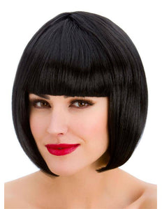 Wicked Costumes Mooie pruik Diva in de kleur zwart