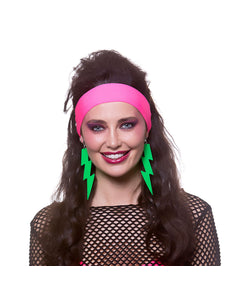Wicked Costumes Neon groene oorbellen 80-jaren