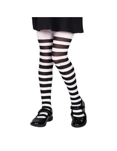 Wicked Costumes Panty kind Mila zwart wit gestreept