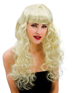 Wicked Costumes Pruik Foxy lang haar met krullen blond