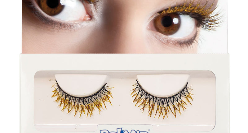 Paar wimpers Glitter goud