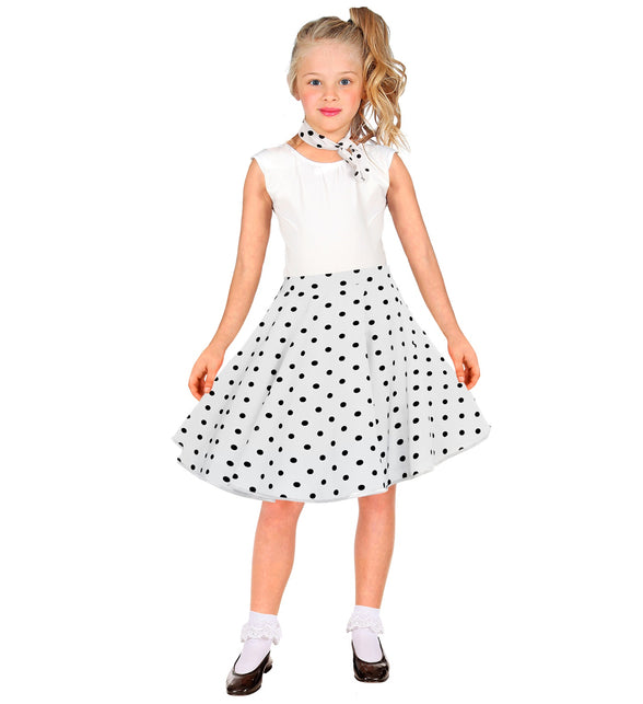 Jaren 50 polka dot rok Holly detail - rockabilly fifties rok met stippen