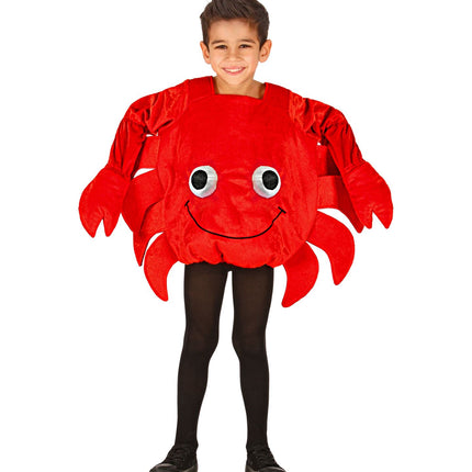 Krab kostuum kind detail met scharen, oceaan zeedier verkleedpak
