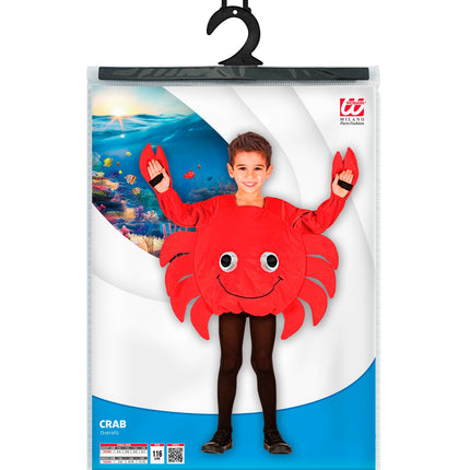 Krab verkleedpak kind compleet, kreeft zeedier outfit jongen meisje