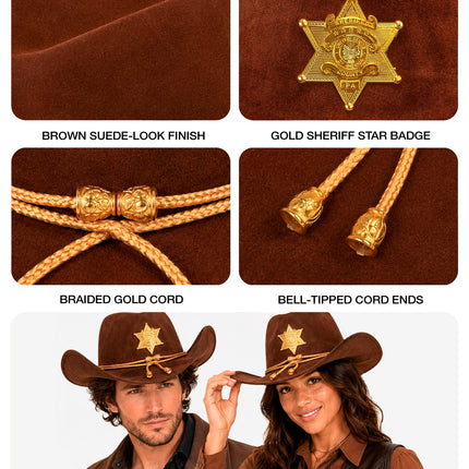 Cowboy hoed sheriff Texas ranger totaalbeeld – verkleedkleding