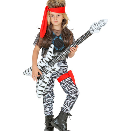 Rock star verkleedpak kind gedragen, stoere muzikant outfit met riem