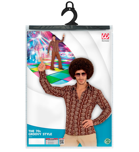 Jaren 70 disco hemd Groovy old school compleet, retro seventies overhemd heren