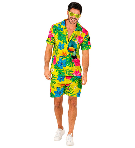 Zomer party set Toekan heren - Hawaii blouse en short met toekanprint