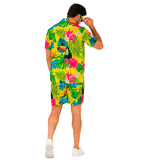 Zomer party set Toekan close-up - aloha hemd en short toekanmotief