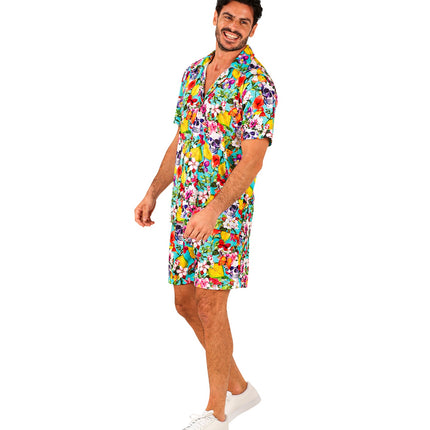 Hawaii set Skulls detail - tropische zomerblouse en short beach party