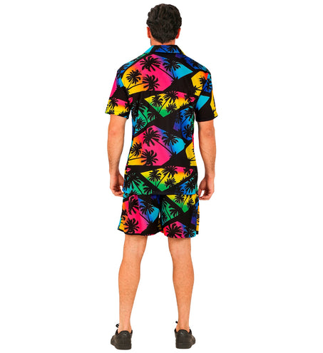 Zomer party set Palmtrees close-up - aloha hemd en short palmbomenmotief