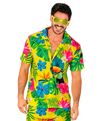 Zomer partyshirt Toekan heren - Hawaii blouse met toekanprint voor beach party