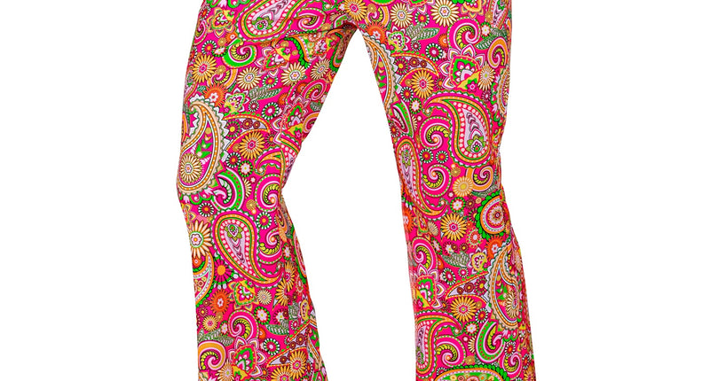 Jaren 70 broek paisley heren - kleurrijke hippie discobroek met paisleyprint