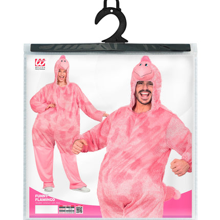 Grappig flamingo jumpsuit voor volwassenen close-up – kostuums