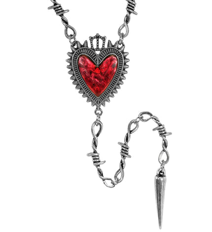 Ketting hart prikkeldraad voor dames vooraanzicht – sieraden