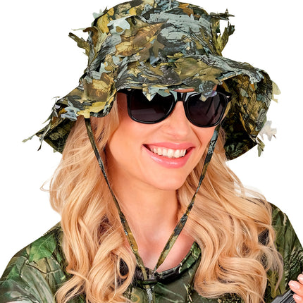 Hoed boonie tactisch met bladeren camouflage sfeerbeeld – hoeden