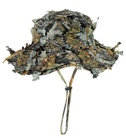 Hoed boonie tactisch met bladeren camouflage vooraanzicht – hoeden
